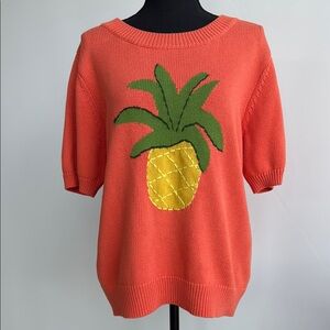 Callahan Coral Pineapple Knit Top
